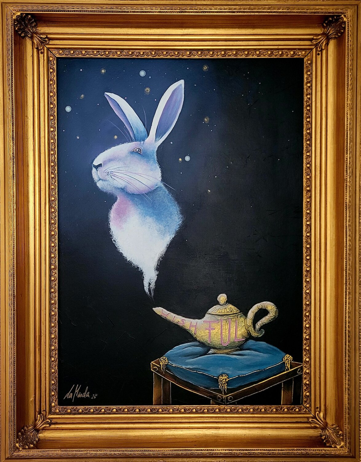 Your wish is my command (work title: Wishful too) La Manda Luminescent Original painting for sale