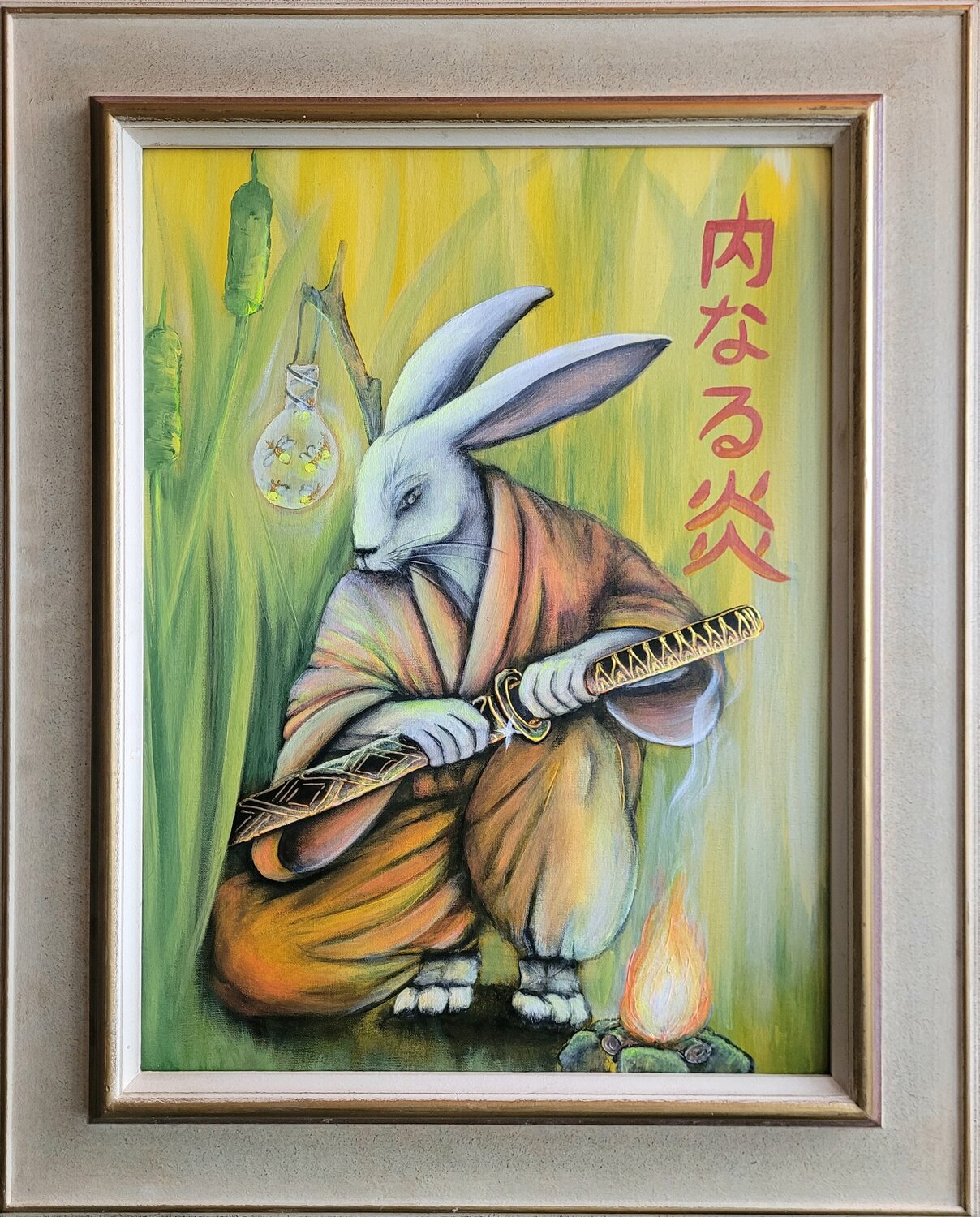 火 FIRE - from the Elements of japanese Philosophy La Manda Luminescent Original painting for sale