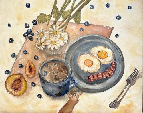 Breakfast Time by Geanina Cernica, Painting for Sale on Select