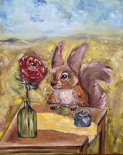 Tea Break by Geanina Cernica, Painting for Sale on Select