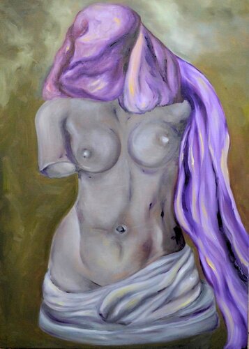 Statue with a Scarf by Geanina Cernica, Painting for Sale on Select