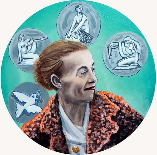 Helene Weigel by Matthias Lück, Painting for Sale on Select