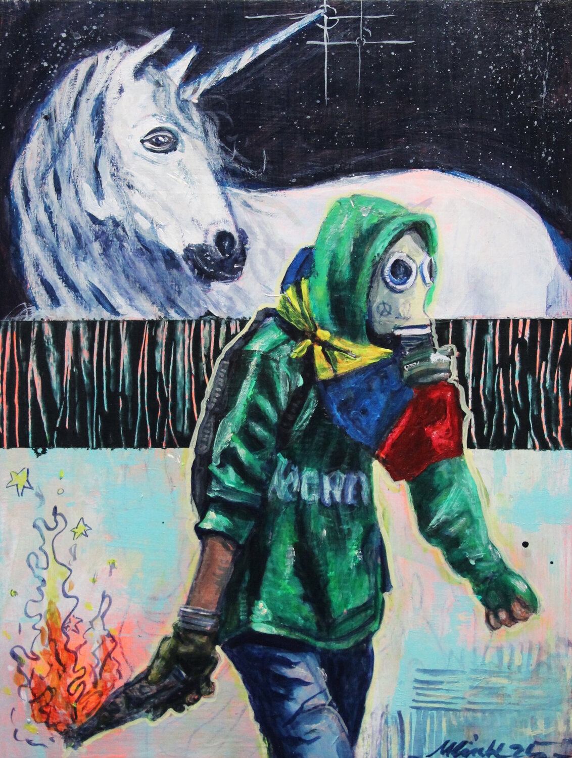 Mit Pferden Tanzen! Matthias Lück Original painting for sale