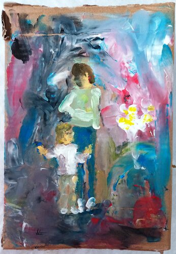 Mama, schau mal (O1199) by Dieter Becker, Painting for Sale on Select