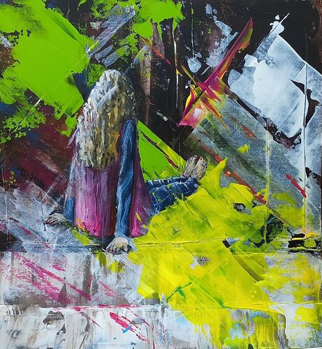 Looking for a better World (Q1312) by Dieter Becker, Painting for Sale on Select