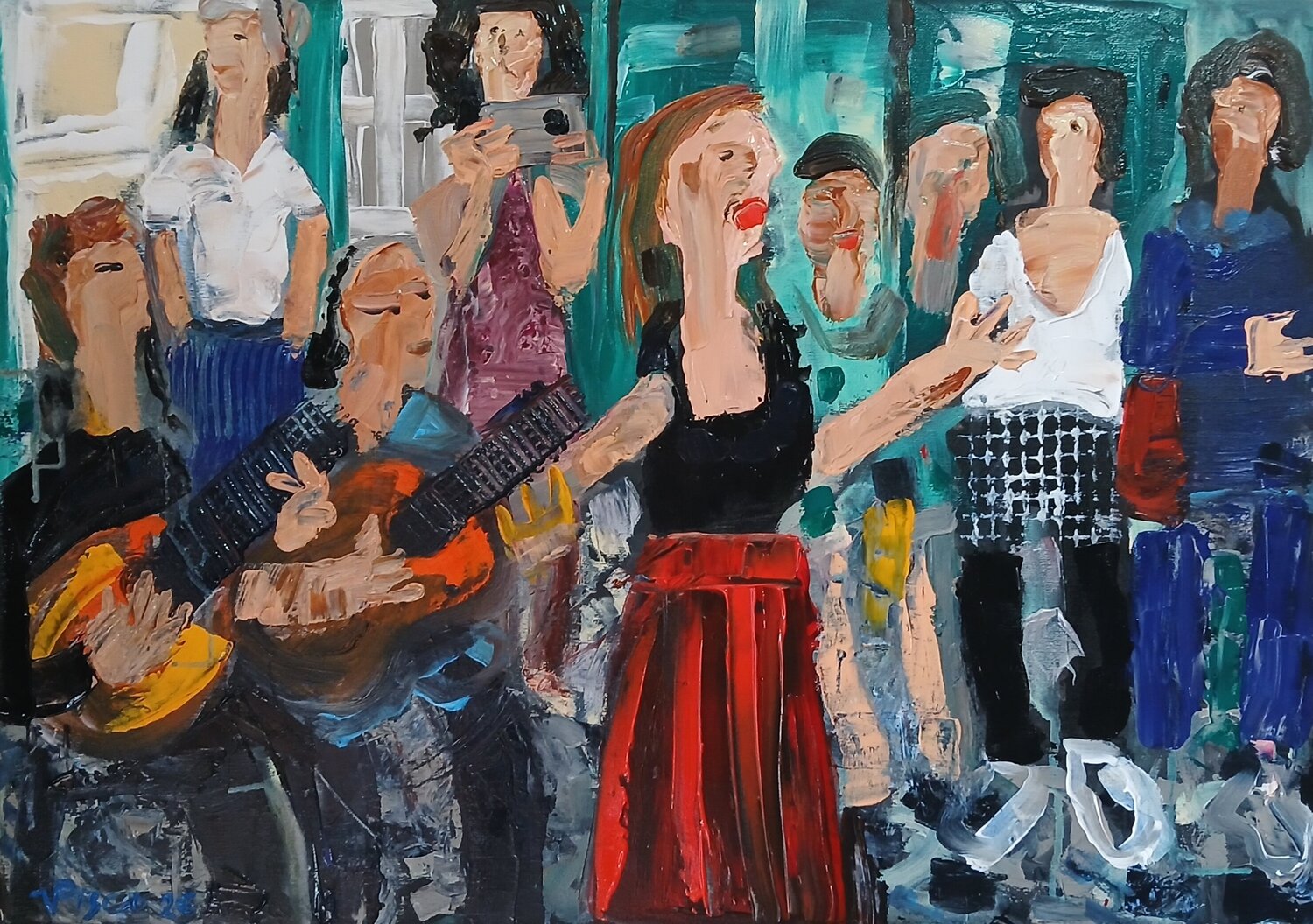 Há fado à Mouraria Vítor Pisco Original painting for sale