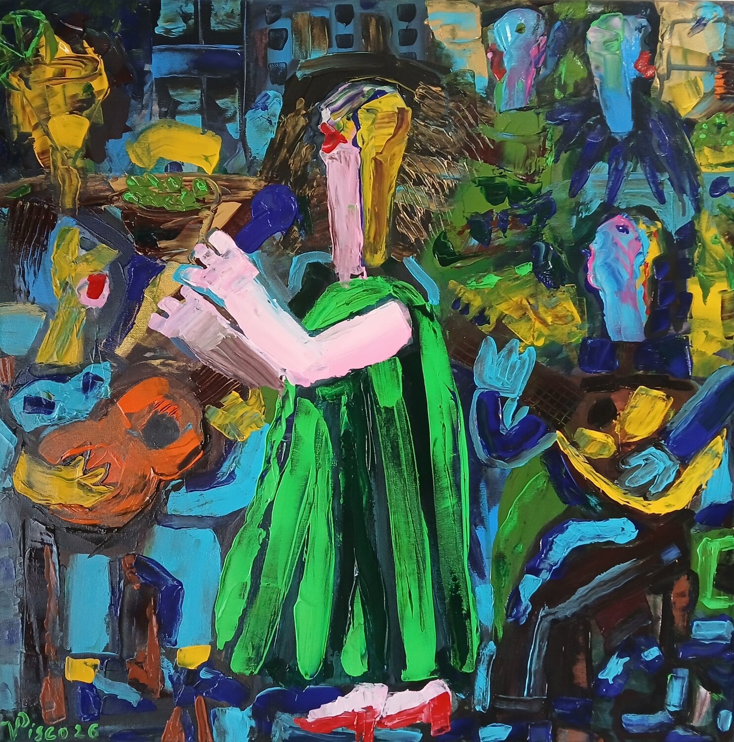 This is fado music Vítor Pisco Original painting for sale