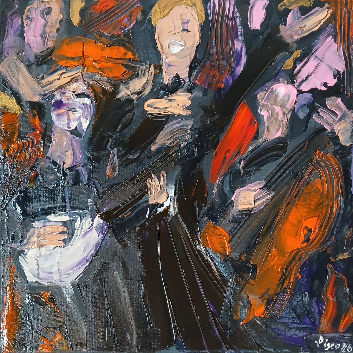 Gente da minha terra Vítor Pisco Original painting for sale