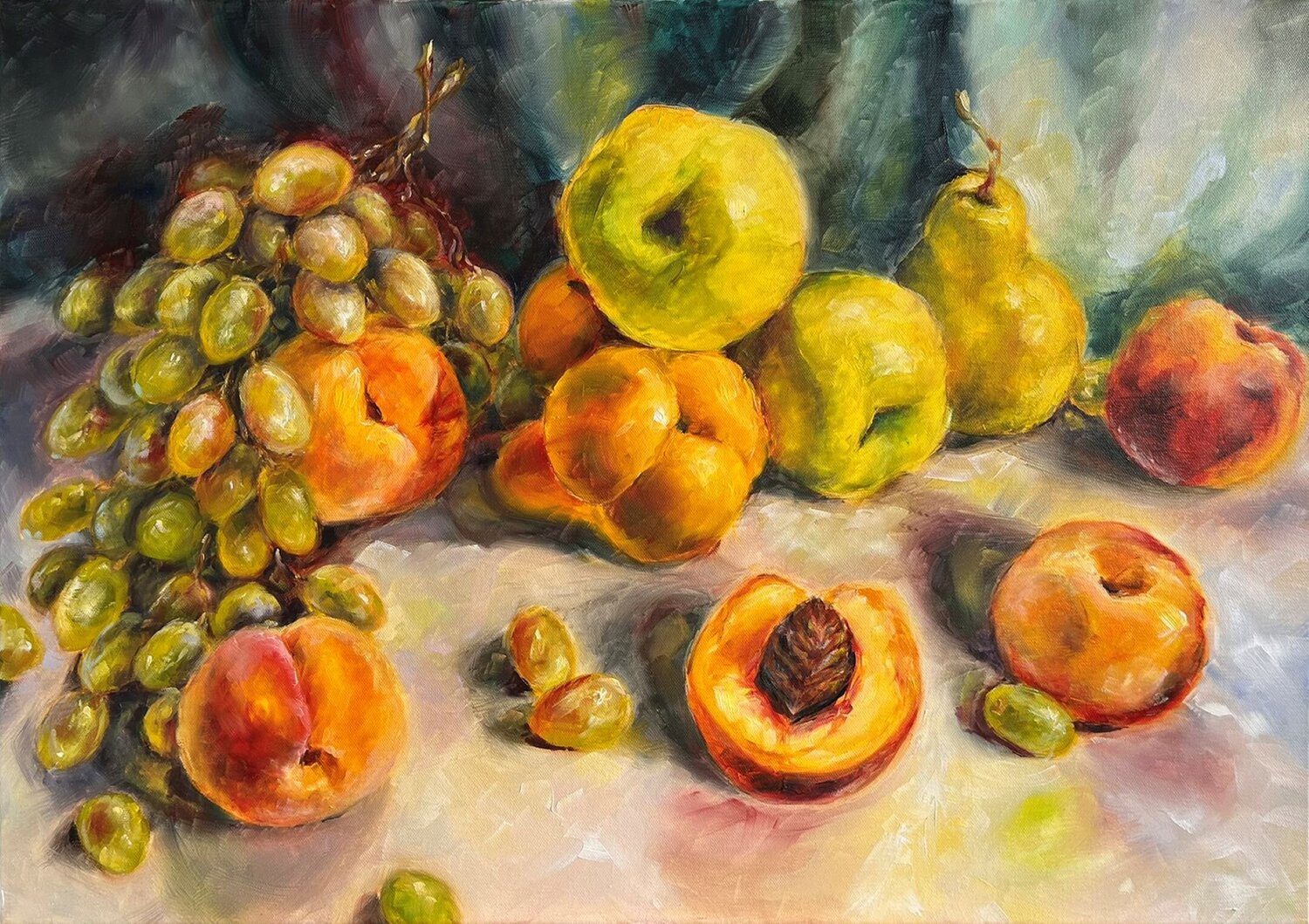 Green Rich Still Life Rine Journey Original painting for sale