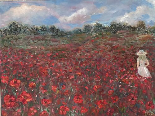Field of Red Wonder by Olga Minasyan, Painting for Sale on Select