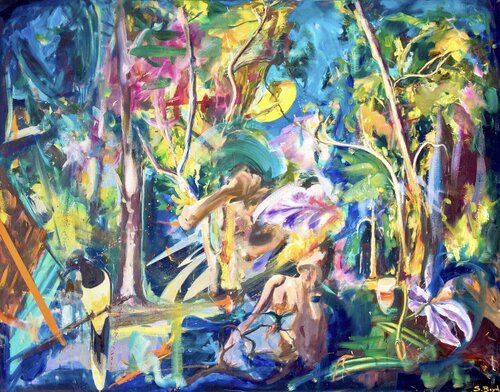 Yellow Moon by Simon Boyd, Painting for Sale on Select