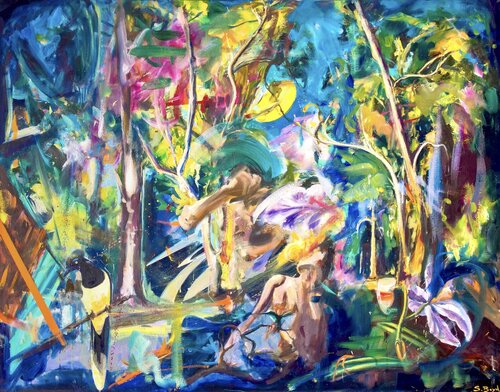Yellow Moon by Simon Boyd, Painting for Sale on Select