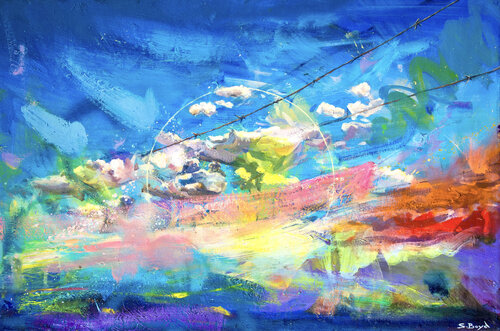 Beyond the Wire by Simon Boyd, Painting for Sale on Select