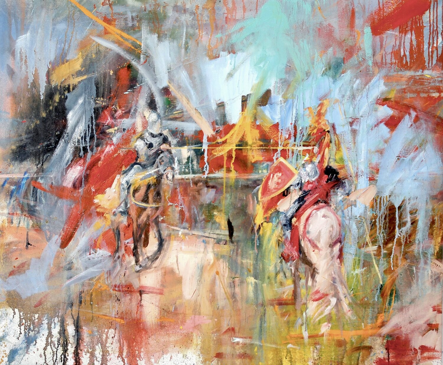 Crimson Charge Simon Boyd Original painting for sale