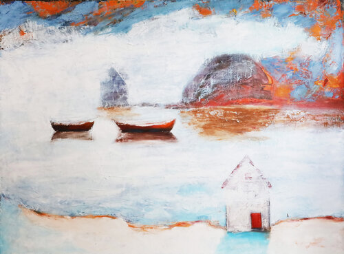 Rolling Snow Fog by evy Olsen Halvorsen, Painting for Sale on Select
