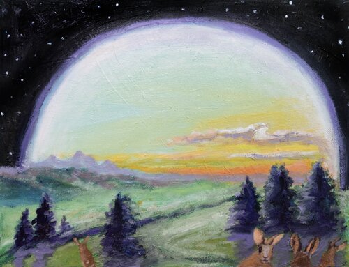 That New Moon by evy Olsen Halvorsen, Painting for Sale on Select