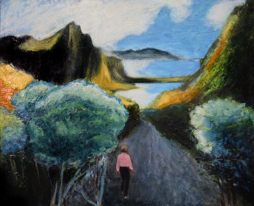 Lofoten hike by evy Olsen Halvorsen, Painting for Sale on Select