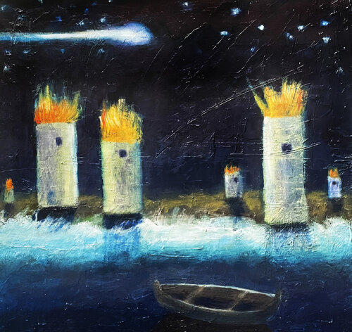 The Watchtowers by evy Olsen Halvorsen, Painting for Sale on Select
