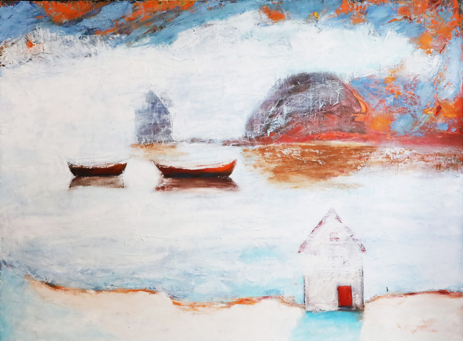 Rolling Snow Fog evy Olsen Halvorsen Original painting for sale