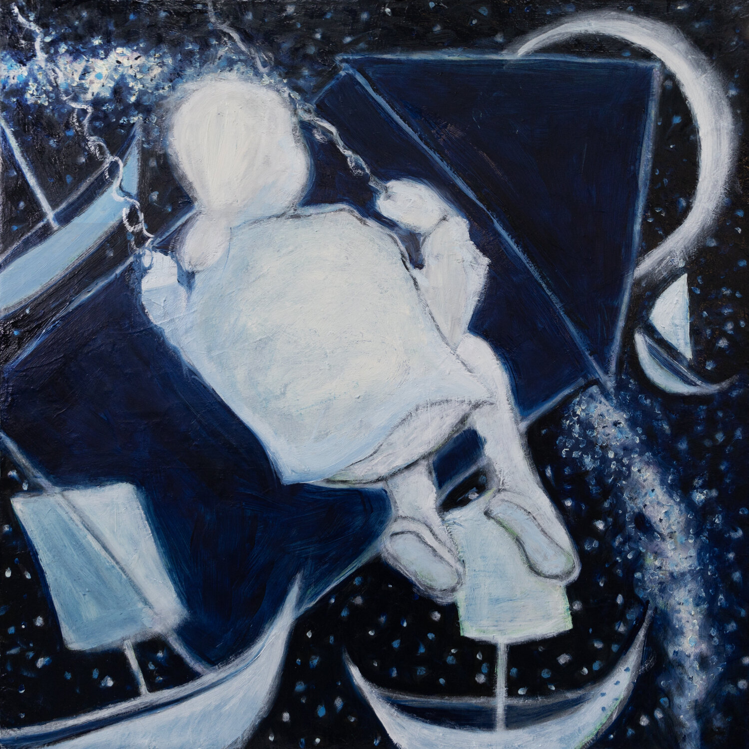 Swinging towards a future evy Olsen Halvorsen Original painting for sale