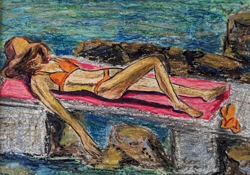 Sonne auf der Haut by Ellen Frischbutter, Painting for Sale on Select