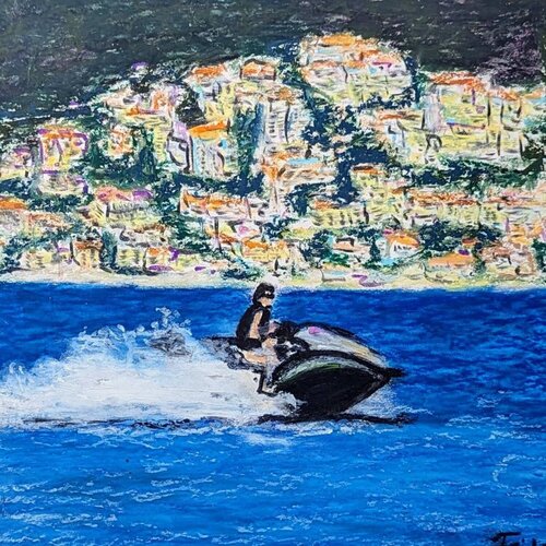 Geschwindigkeit und Sonne by Ellen Frischbutter, Painting for Sale on Select