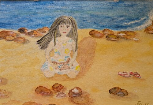 Ein Sommertag am Meer by Ellen Frischbutter, Painting for Sale on Select
