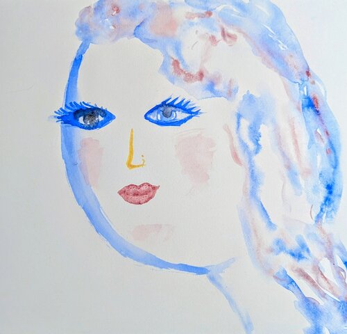 Blauer Blick by Ellen Frischbutter, Painting for Sale on Select