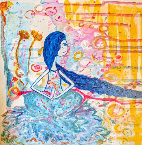 Die Traumsehende – Stille by Ellen Frischbutter, Painting for Sale on Select