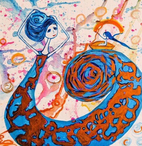 Die Traumsehende – Ursprung by Ellen Frischbutter, Painting for Sale on Select