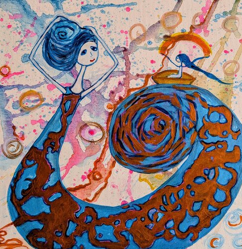 Die Traumsehende – Ursprung by Ellen Frischbutter, Painting for Sale on Select