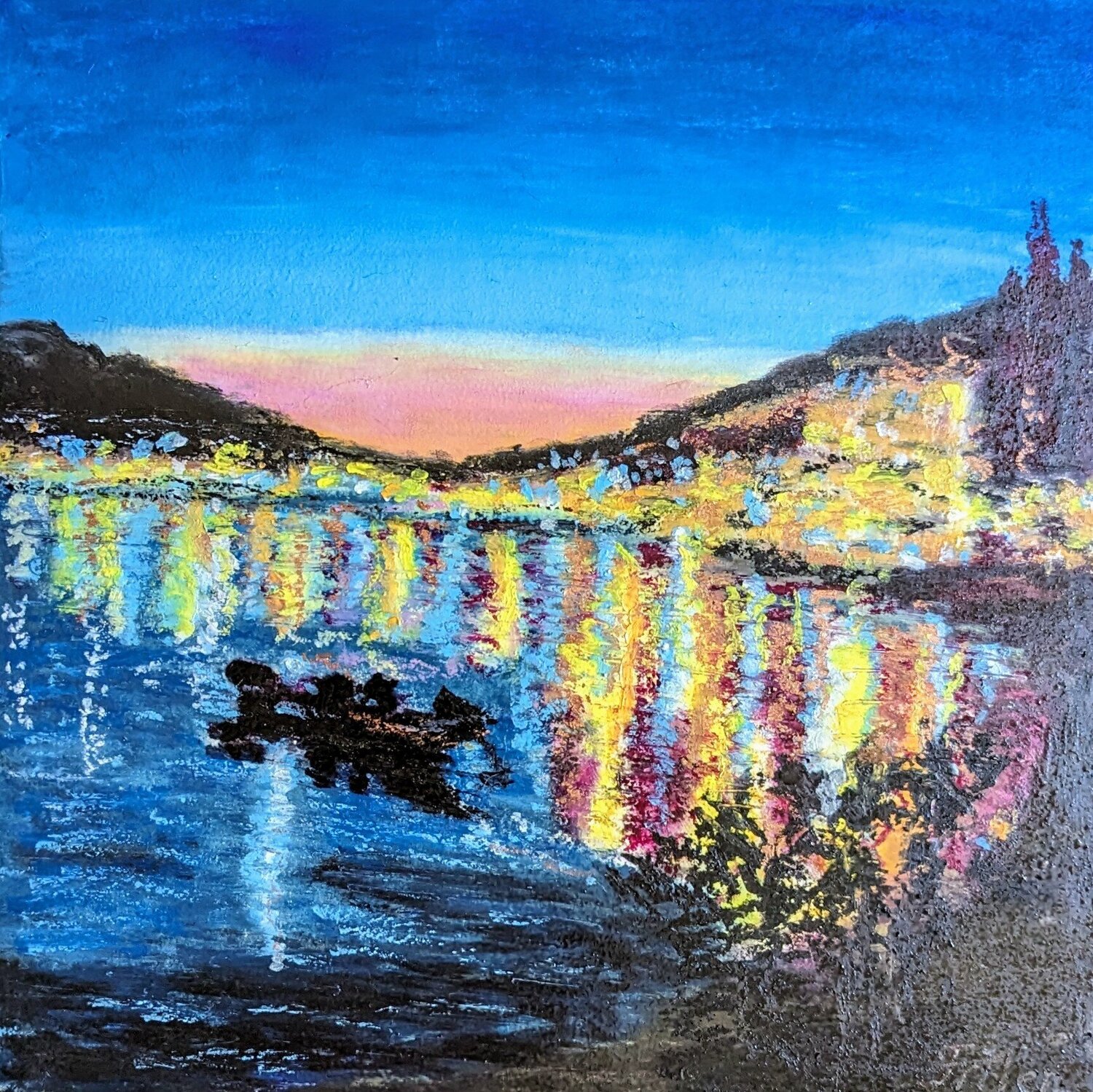 Lichter der Adria Ellen Frischbutter Original painting for sale