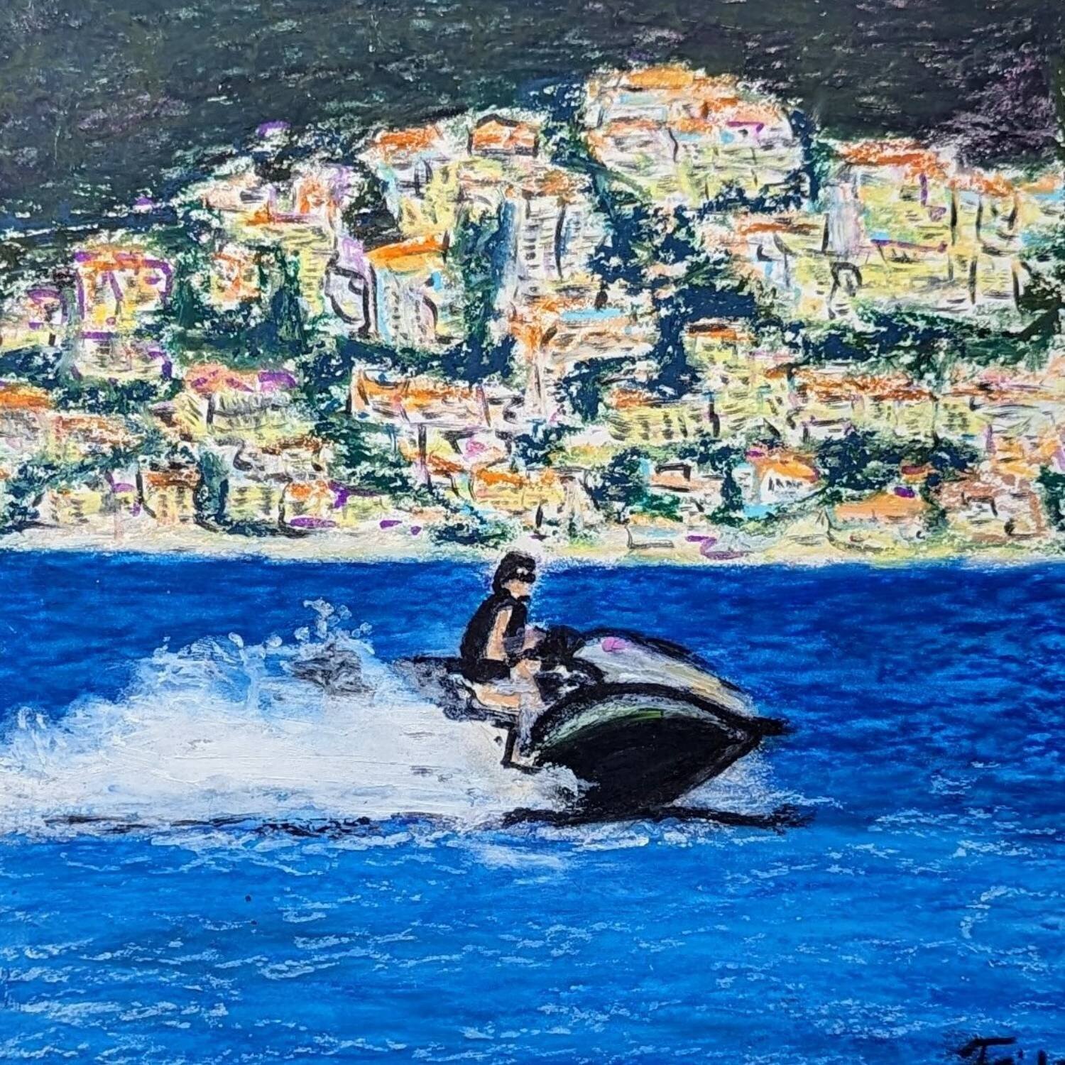 Geschwindigkeit und Sonne Ellen Frischbutter Original painting for sale