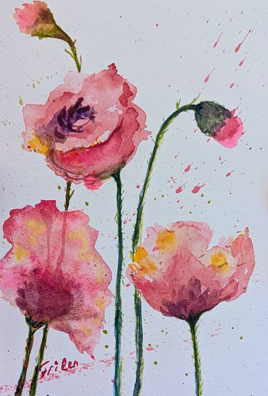 Zarte Blüten im Stillwerden Ellen Frischbutter Original painting for sale