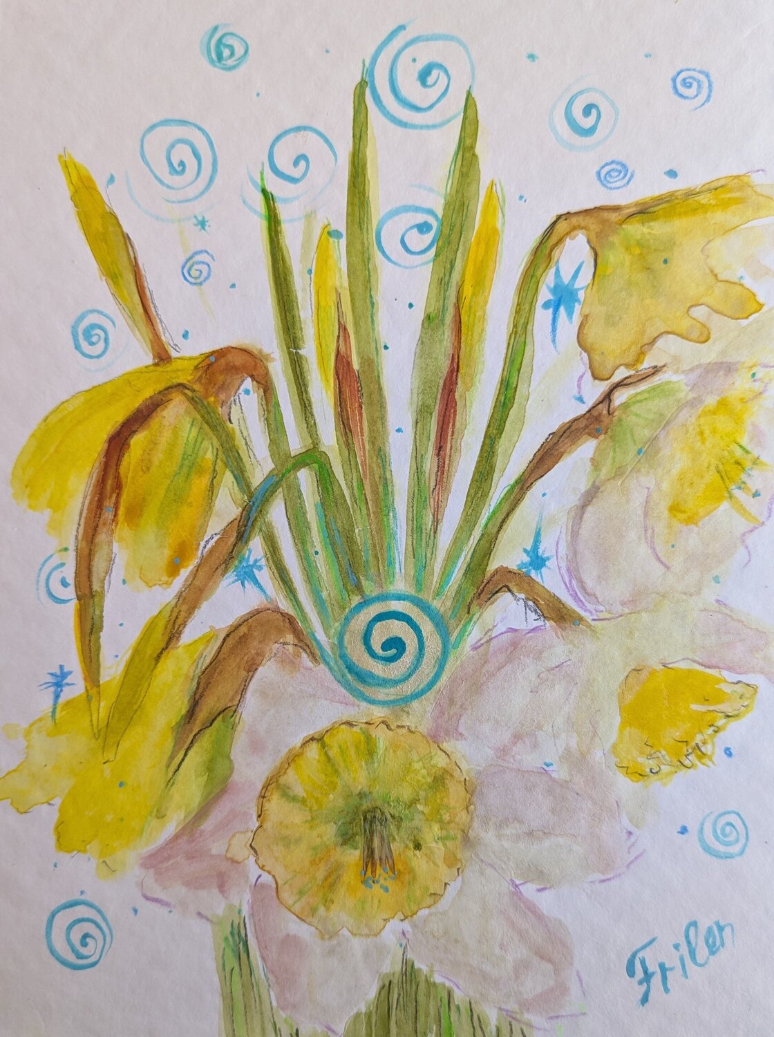 Atem der Narzissen Ellen Frischbutter Original painting for sale