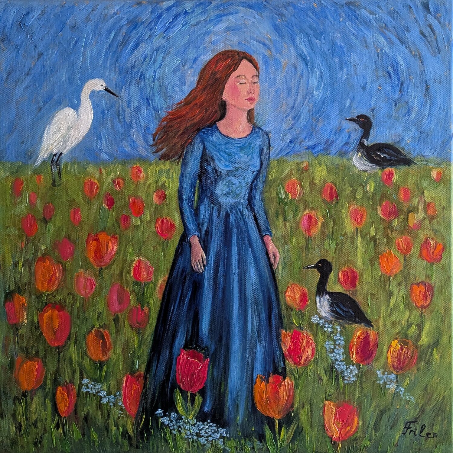Between Wind and Stillness Ellen Frischbutter Original painting for sale