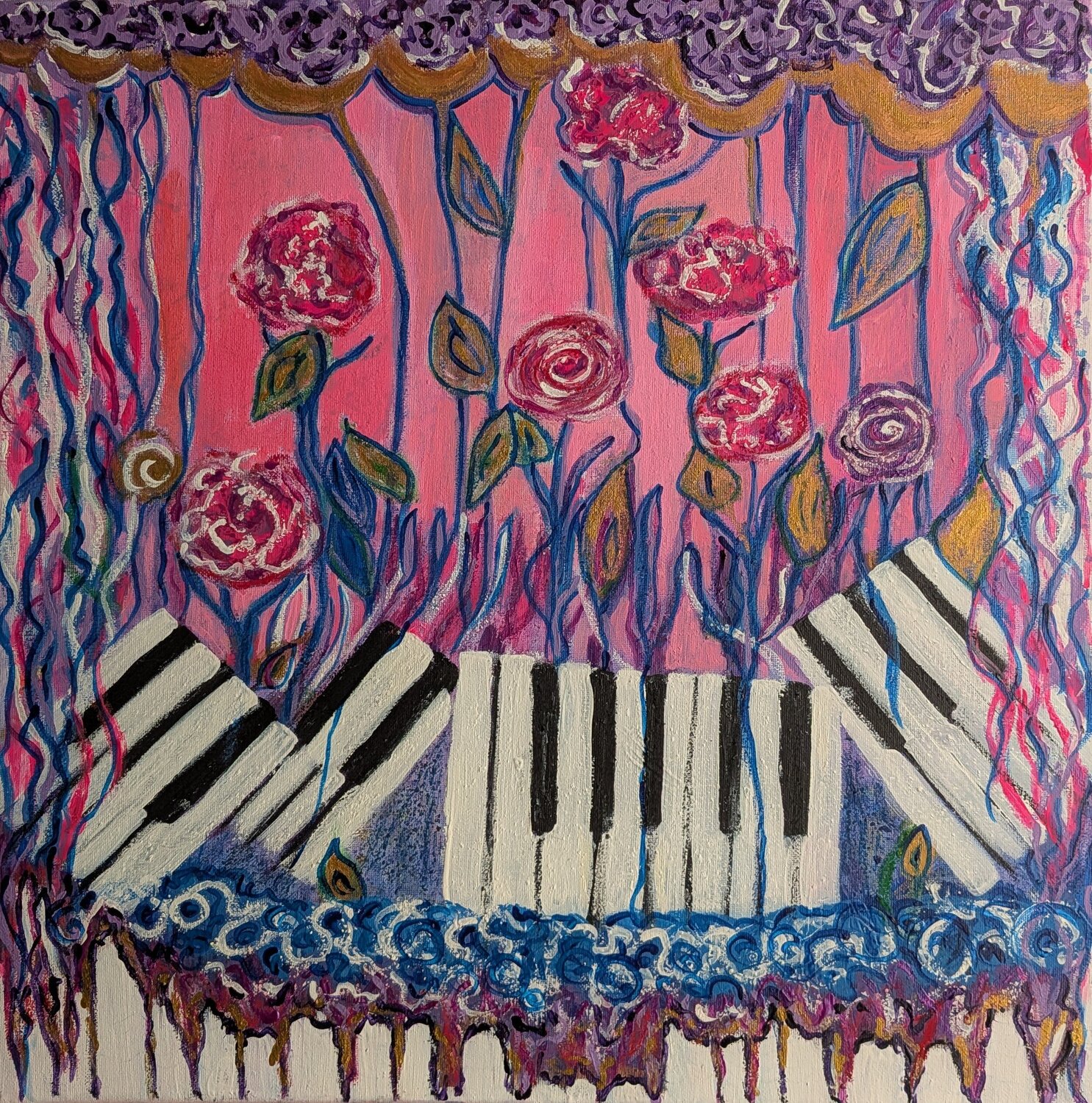 Wenn der Garten klingt Ellen Frischbutter Original painting for sale