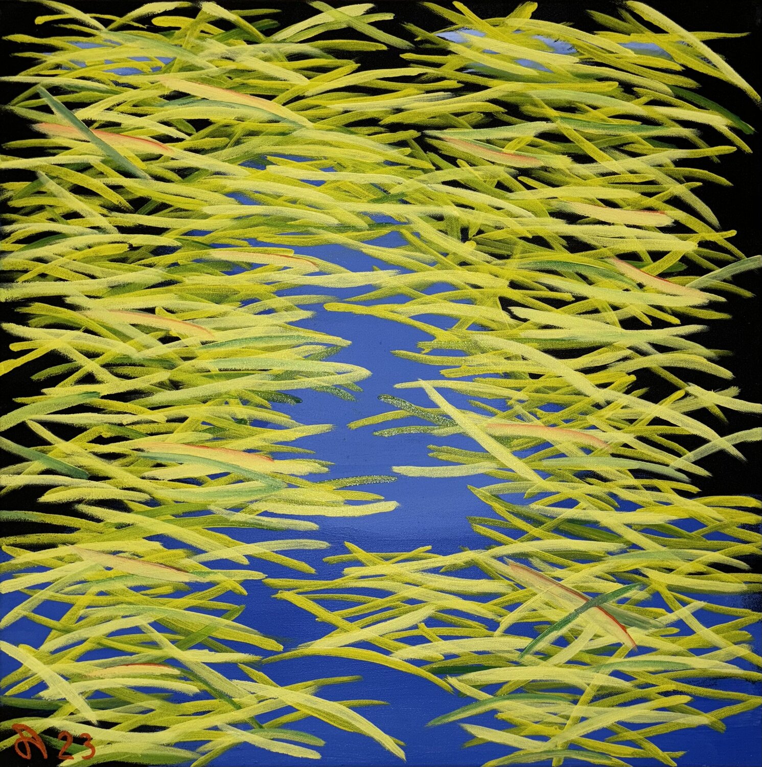 The pool Alain CHURLAUD Original painting for sale