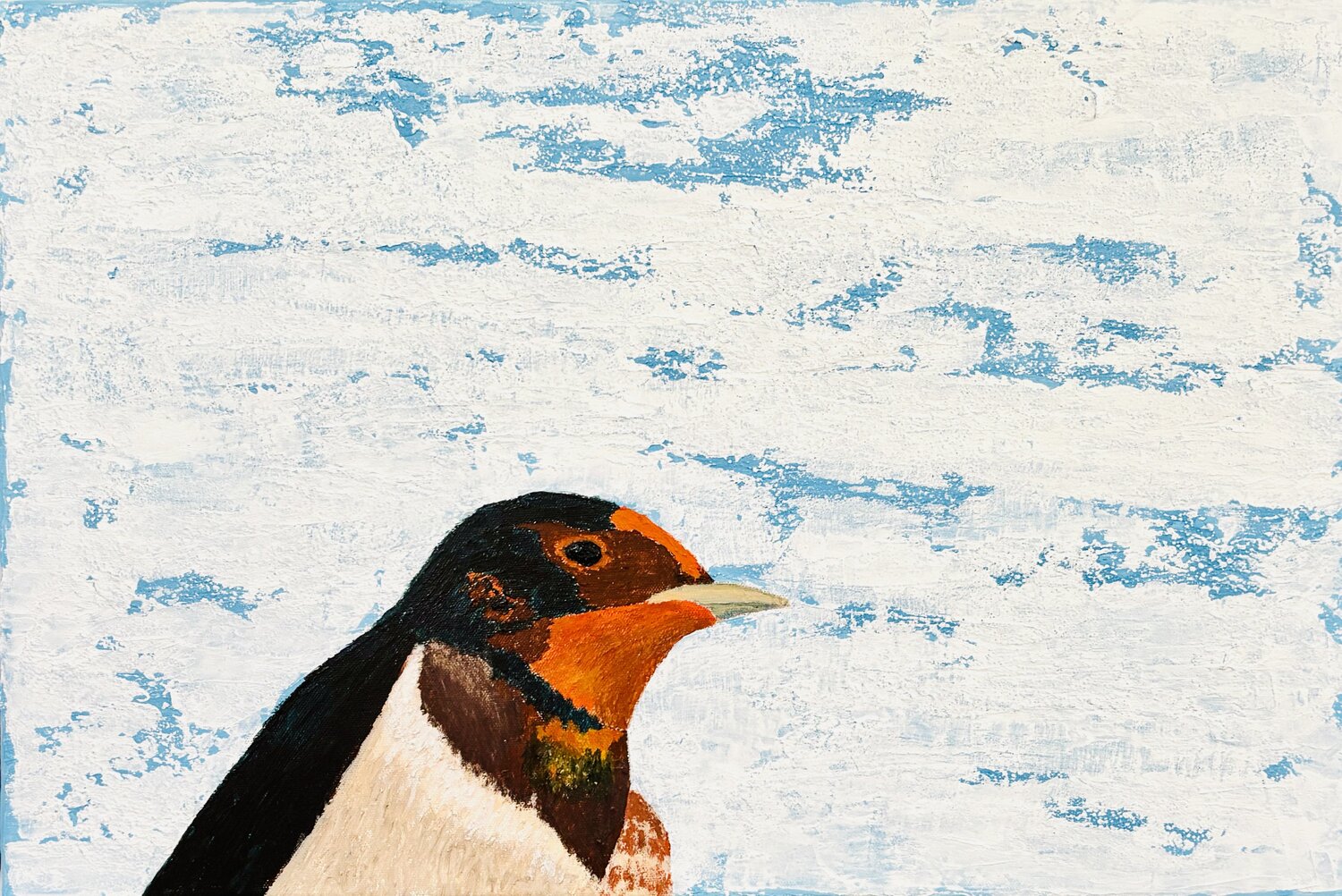 Hirondelle Alain CHURLAUD Original painting for sale