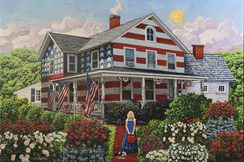 Home Is Where The Flag Is by Julie Pace Hoff, Painting for Sale on Select