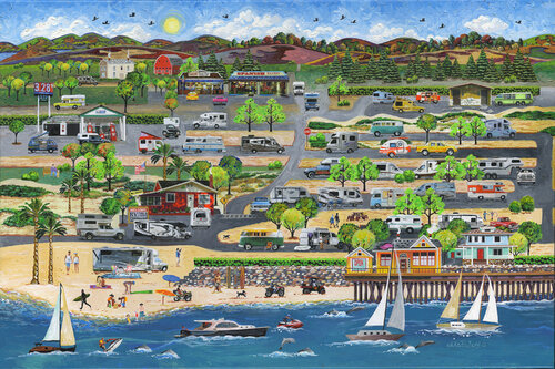 RV Summer Vacation by Julie Pace Hoff, Painting for Sale on Select