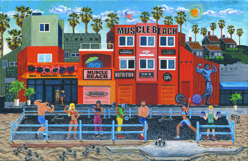 Muscle Beach by Julie Pace Hoff, Painting for Sale on Select