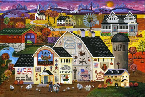 Tom's Turkey Farm by Julie Pace Hoff, Painting for Sale on Select