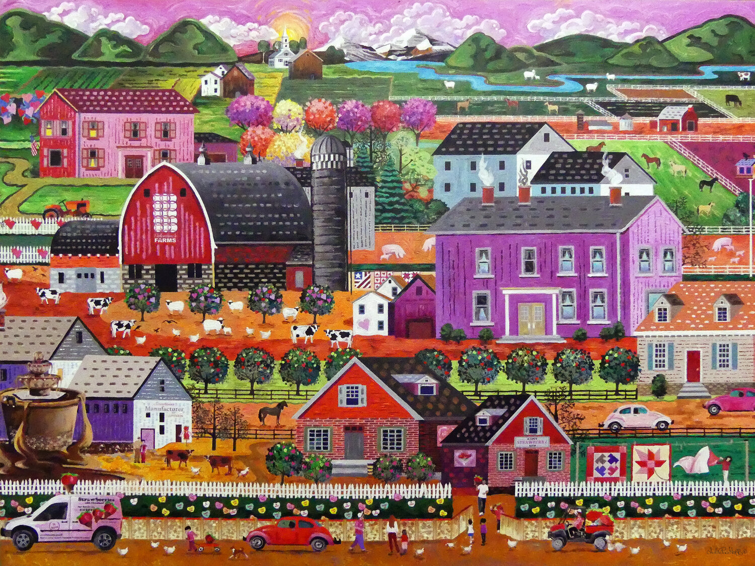 Valentine's Farm Julie Pace Hoff Original painting for sale