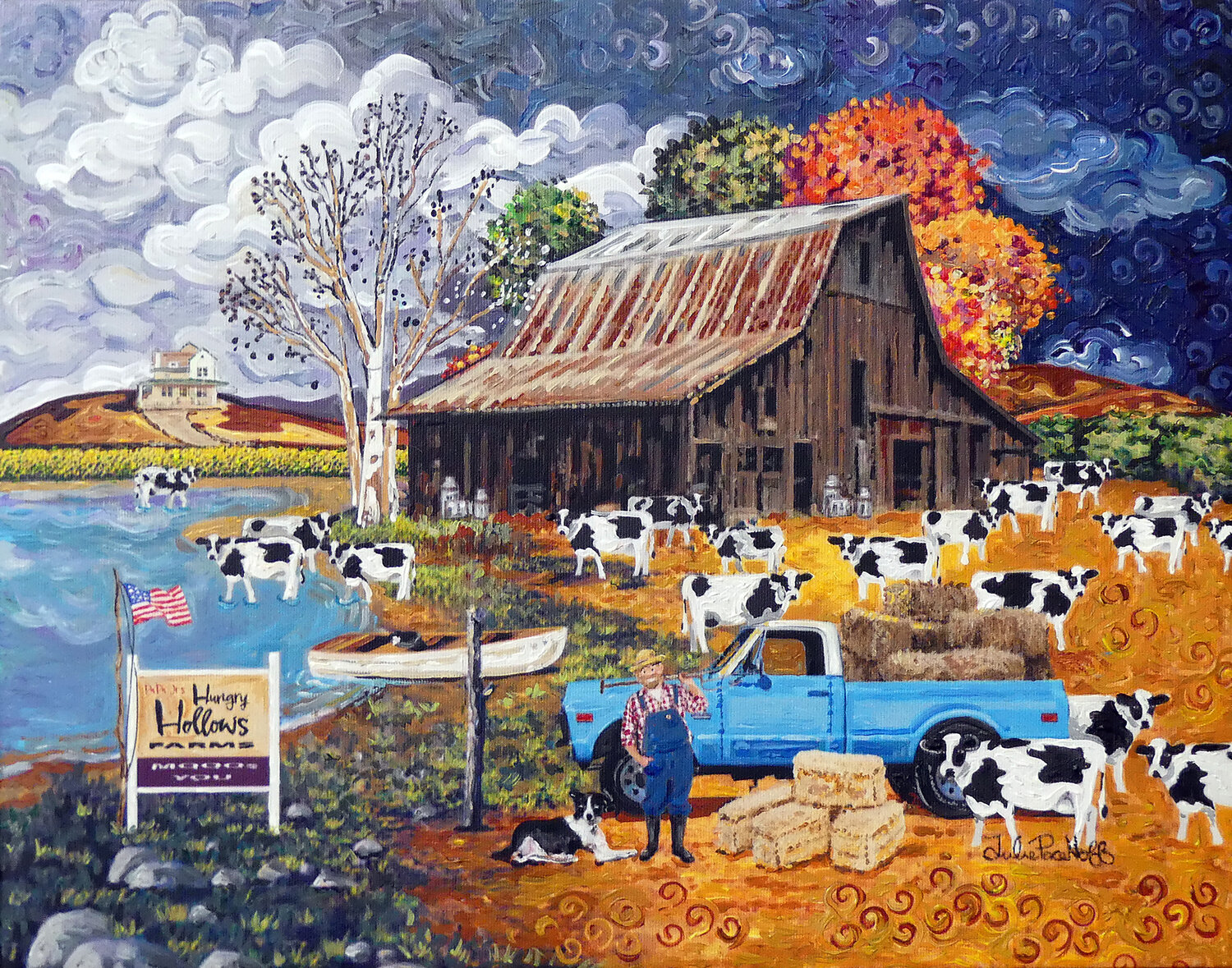 PaPa Jr's Barn Julie Pace Hoff Original painting for sale