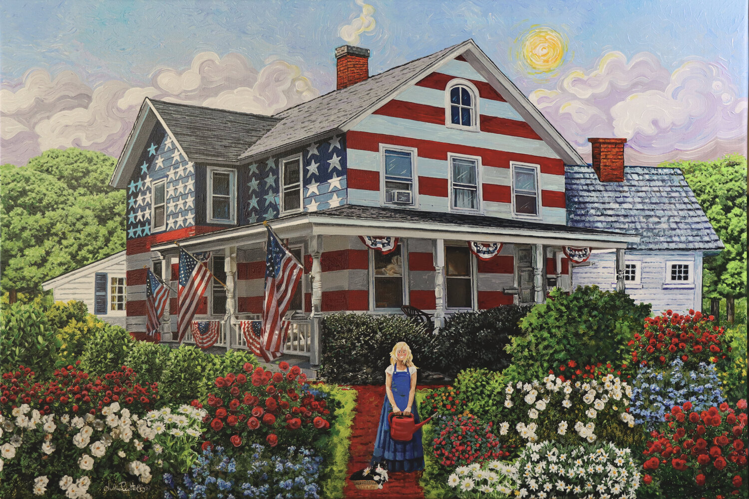 Home Is Where The Flag Is Julie Pace Hoff Original painting for sale