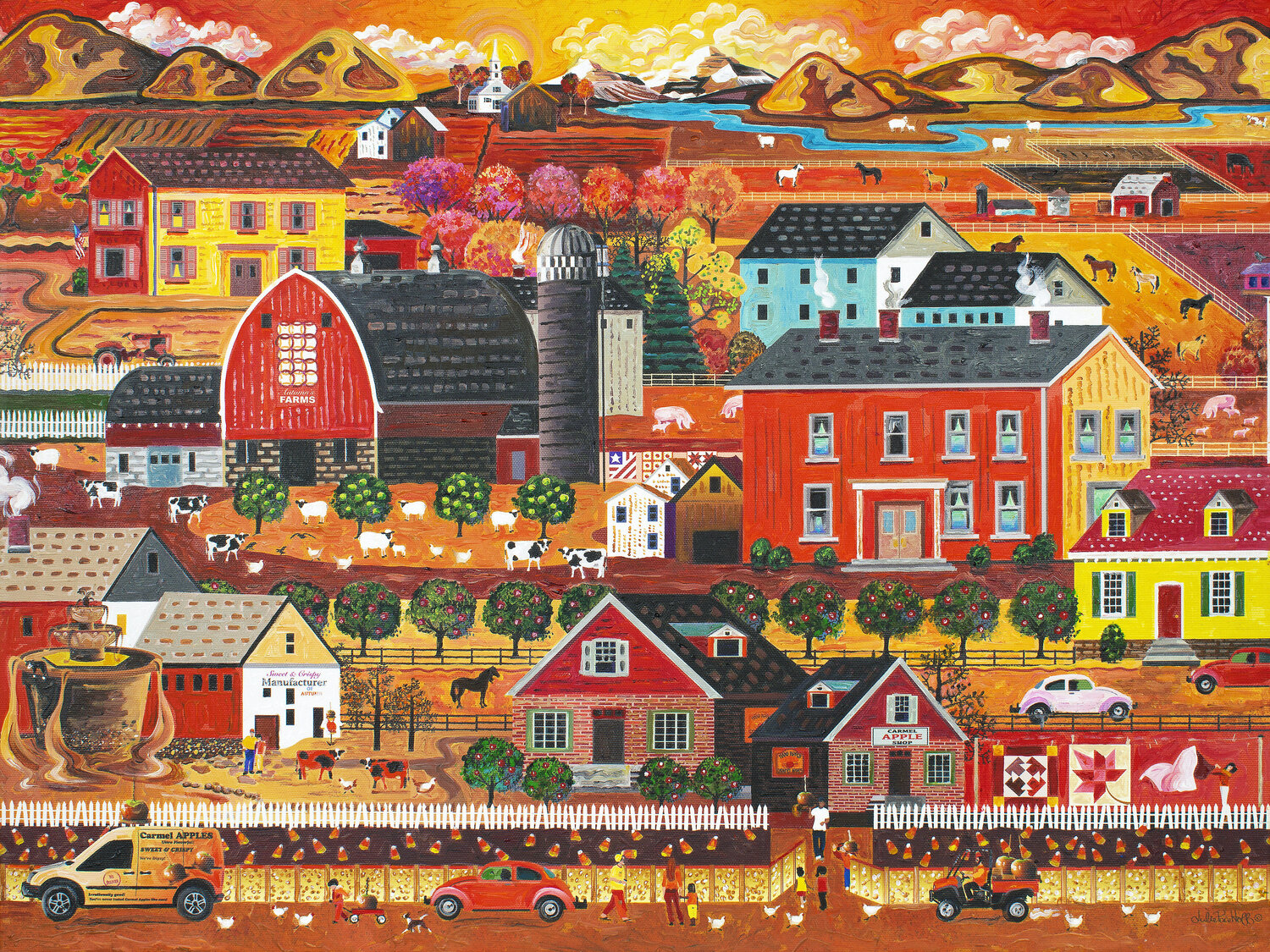 Autumn Farm Julie Pace Hoff Original painting for sale