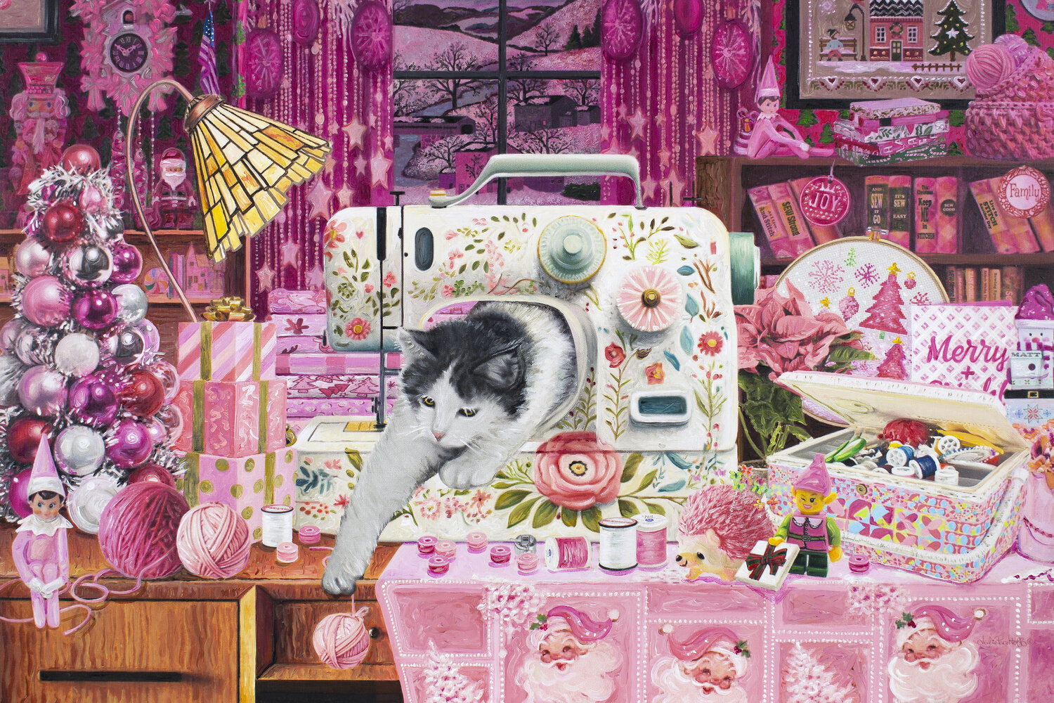 Holiday Craft Room Julie Pace Hoff Original painting for sale