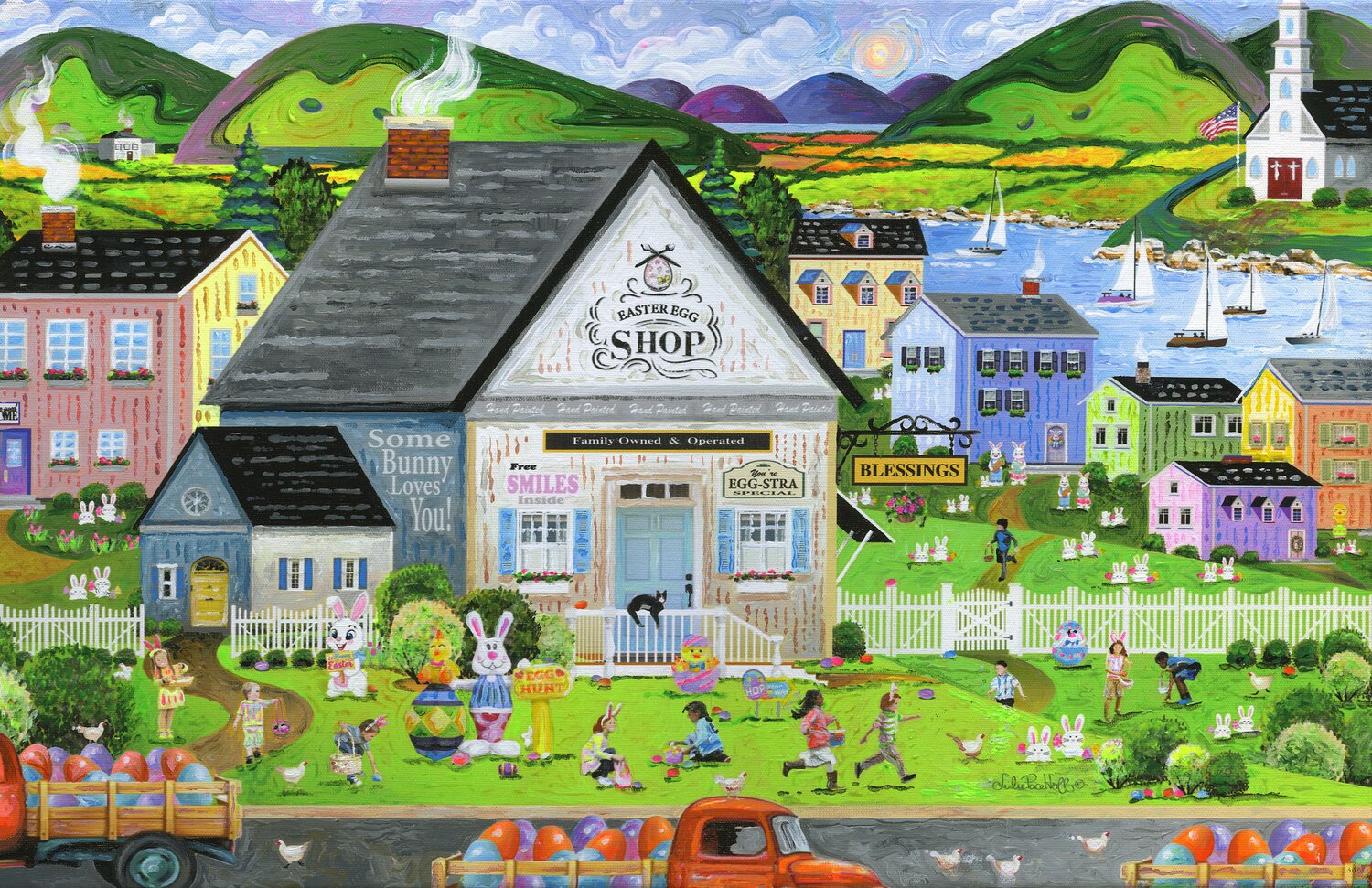 Easter Egg Shop Julie Pace Hoff Original painting for sale