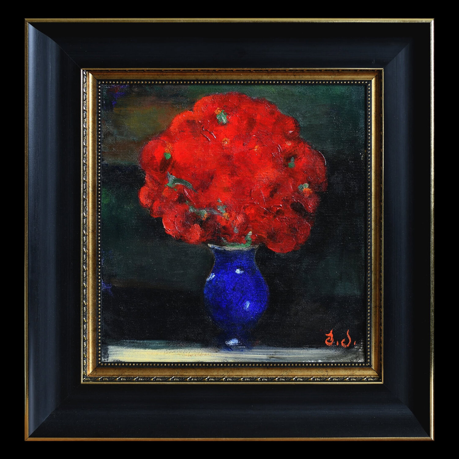 "Red Flowers" Besik Arbolishvili Original painting for sale